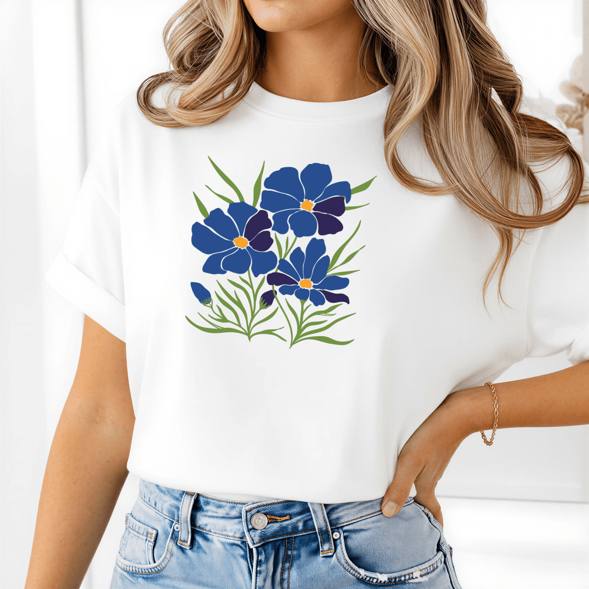 Camiseta Feminina de Manga Curta Estampada Nahara - Ravian