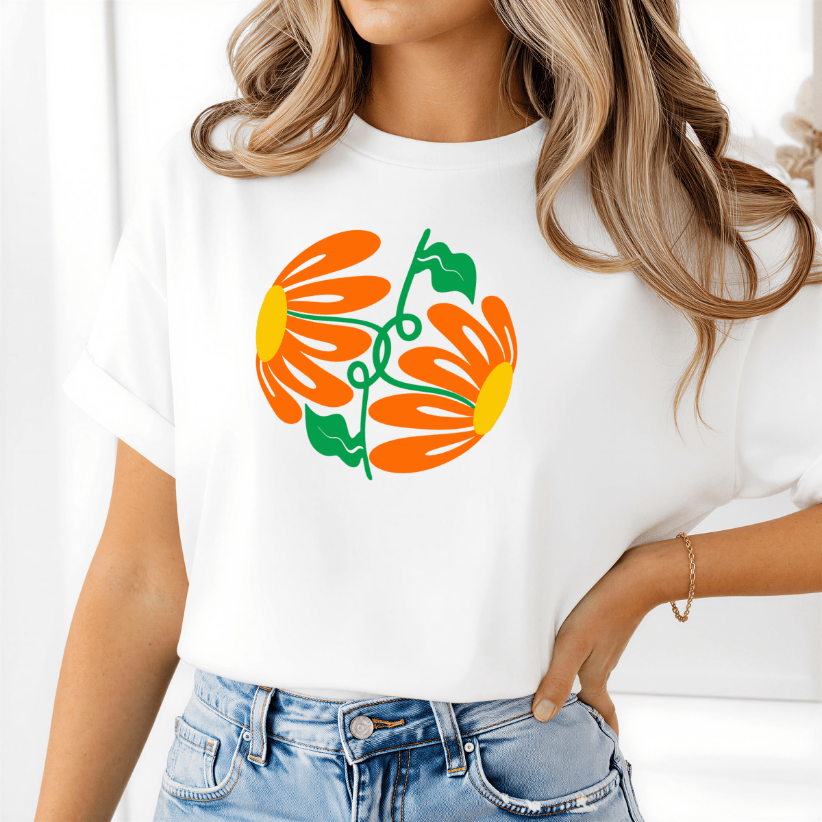 Camiseta Feminina Estampada de Algodão Naima - Ravian