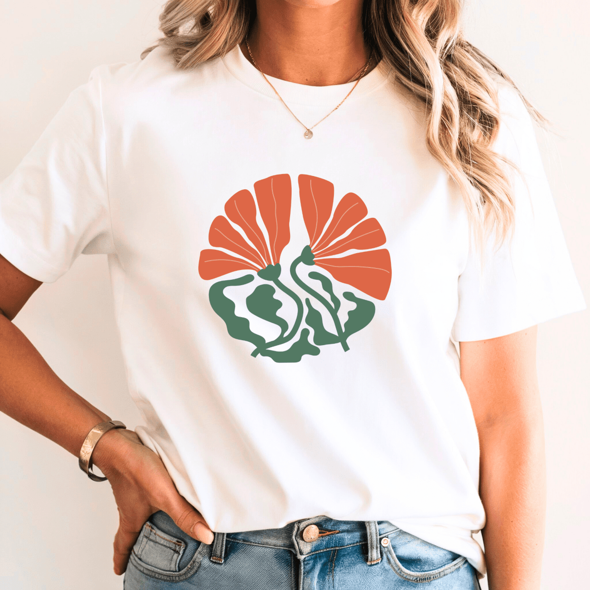 Camiseta Feminina Estampada de Algodão Ollia - Ravian